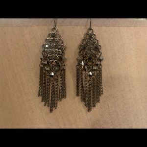 Festive chandelier style earrings in black